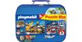 Schmidt Spiele - Puzzle - Puzzle-Box im Metallkoffer - Playmobil, 2x60, 2x100 Teile