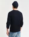 Zopfstrick Rundhalspullover aus Baumwolle M - Evening Blue