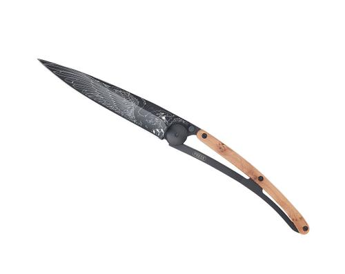Deejo Messer 37G, Schwarz, Wacholderholz - Adler