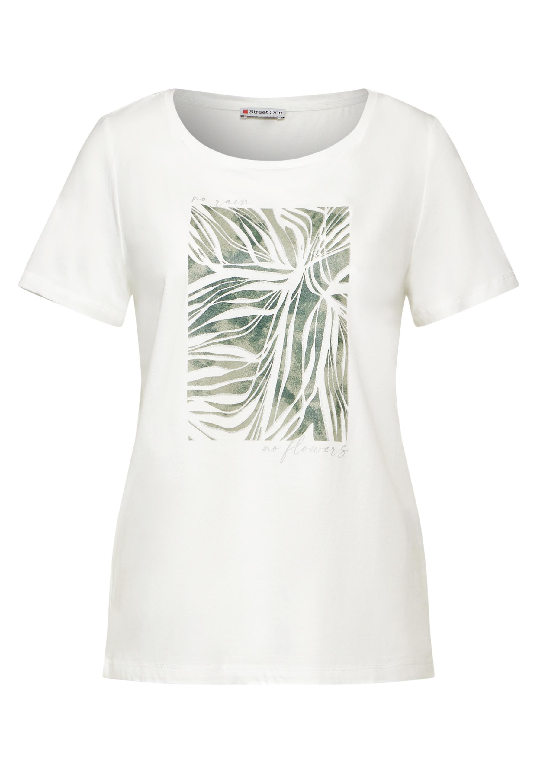 T-Shirt mit Folienprint Weiß 40