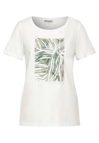 T-Shirt mit Folienprint Weiß 40