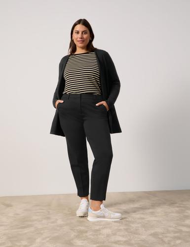 Lange Basic-Strickjacke 46 Figurumspielend - Black