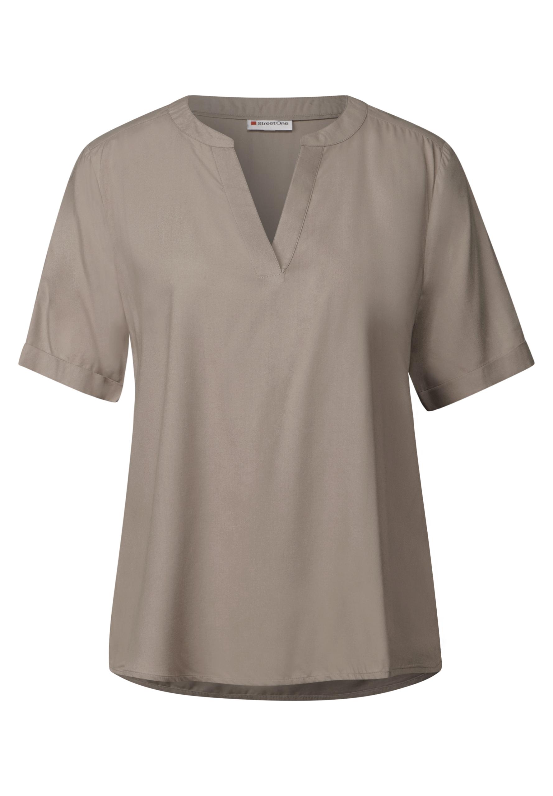 Bluse in Unifarbe 36 - Vintage Stone