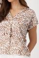 Blusenshirt mit Leomuster 36 - Camel Gemustert