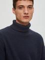 SLHTHIM LS KNIT STRUCTURE ROLL NECK W XXL Normal geschnitten - Sky Captain