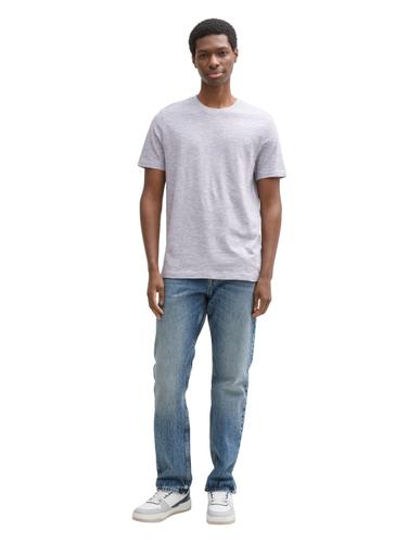 Basic T-Shirt in Melange-Optik M Regular Fit - Pavement Grey