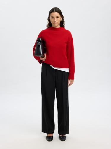 SLFCILLE CASHMERE BLEND LS KNIT O-NECK XL Normal geschnitten - Equestrian Red