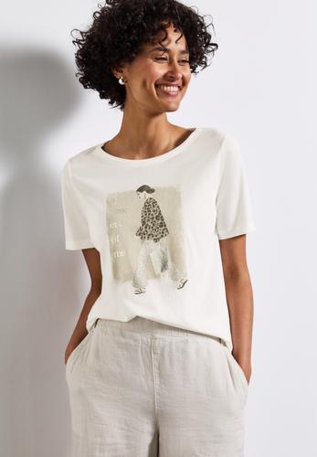 Softes Shirt mit Print Weiß 38