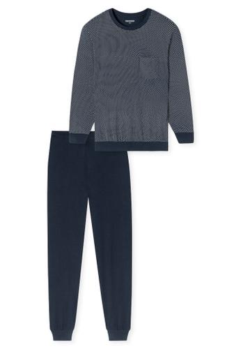 Schlafanzug lang Blau 52