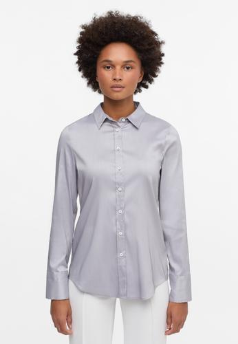 Performance Shirt Bluse Twill Langarm 44/Langarm FITTED - Hellgrau
