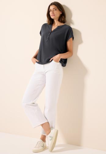 Kurzarmbluse in Unifarbe L - Volcanic Grey