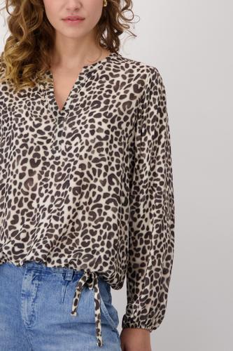 Bluse mit Leomuster 38 - Coffee Bean Gemustert