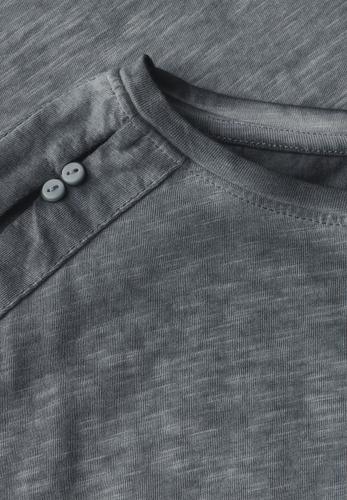 T-Shirt mit Knopfdetail L - Volcanic Grey