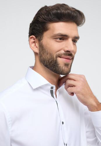 Cover Shirt Twill Langarm Weiß 40/Langarm - 65cm