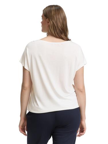 Plus Size - T-Shirt im Material-Mix 46 Regular Fit - Whisper White