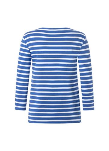 Longsleeve Rundhals 3/4 Arm Blau