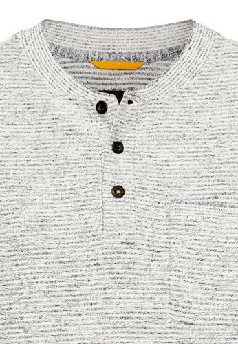Henley Langarmshirt aus einem Baumwollmix Grau XXL