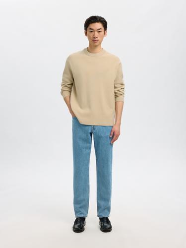 SLHTELLER FN RELAXED CREW NECK NOOS XL Locker geschnitten - Oatmeal