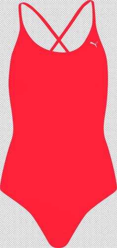 PUMA Damen Badeanzug SWIM WOMEN V-NECK CROSSBACK SW S in Rot