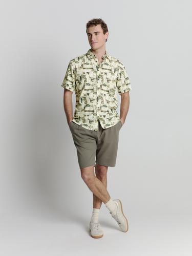 Shirt Short Sleeve Allover Printed XL Regular Fit - Green