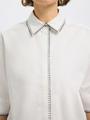 SLFFIA 2/4 CROPPED STITCHED SHIRT B 40 Verkürzt - Bright White