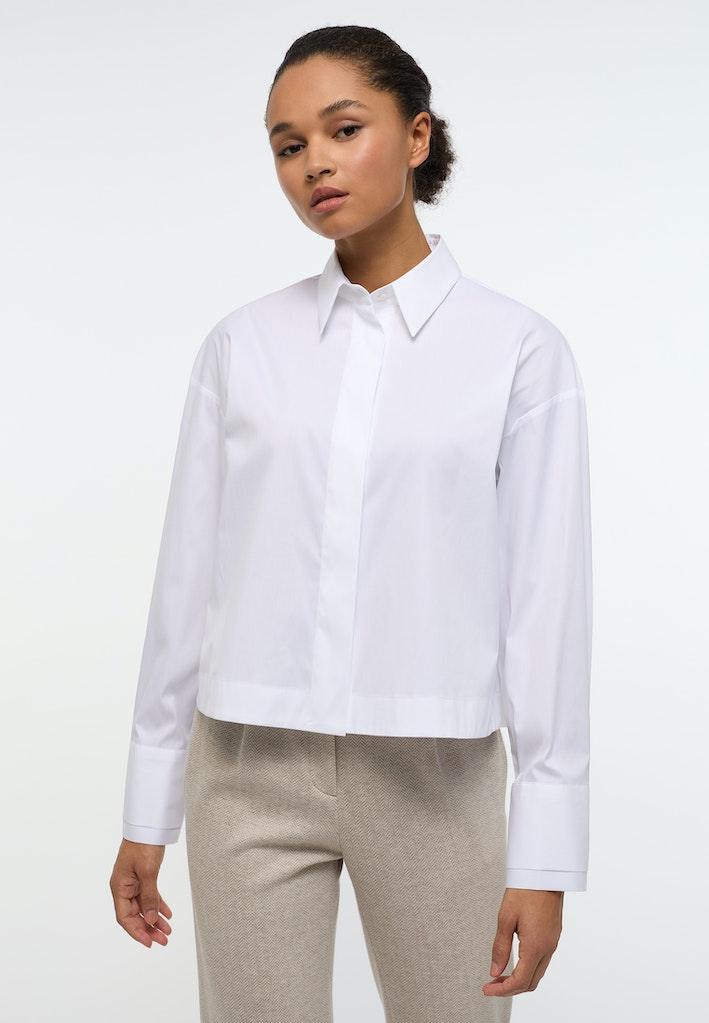Signature Shirt Bluse Popeline Langarm Weiß 36/Langarm