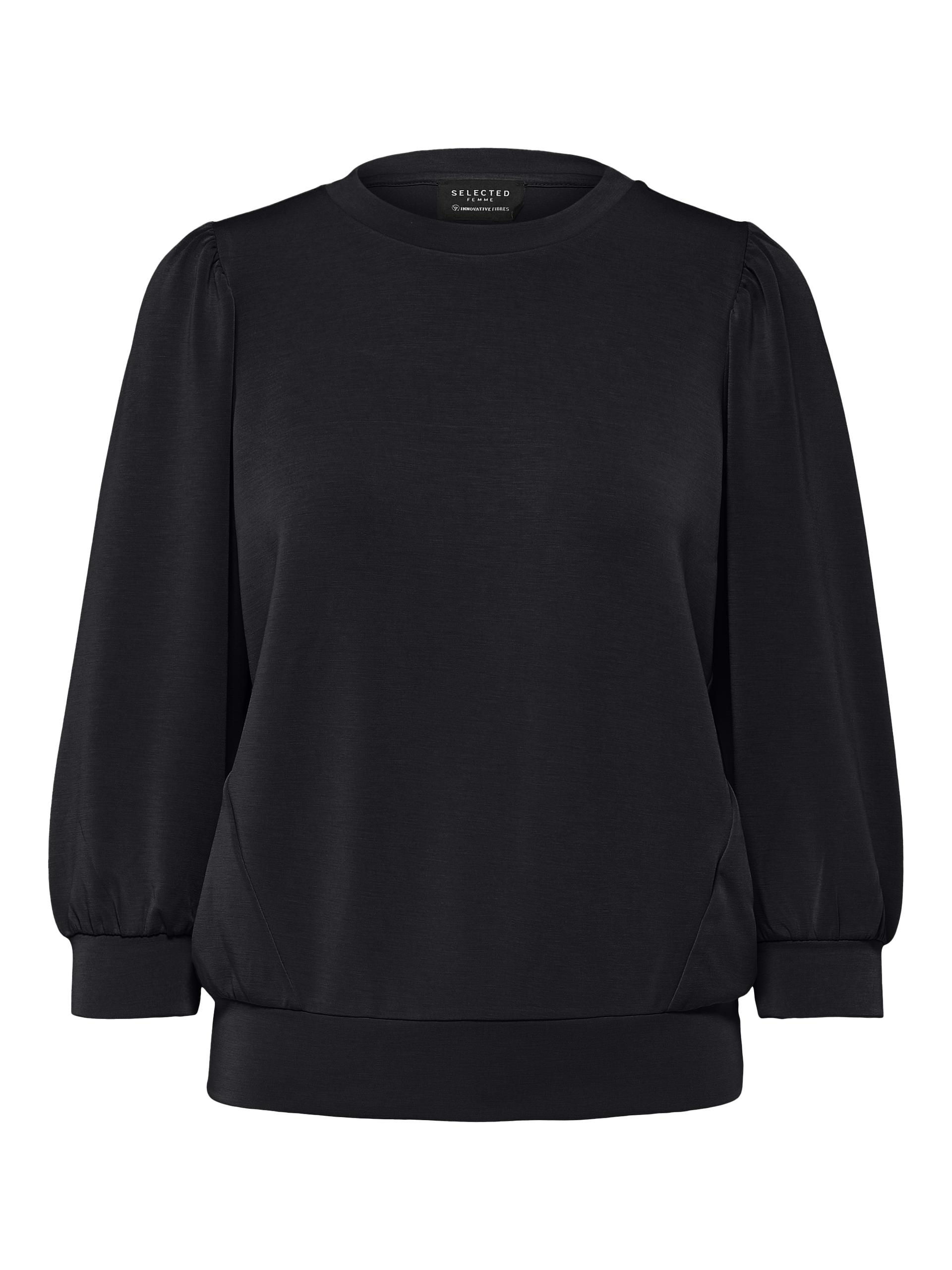 SLFTENNY 3/4 SWEAT TOP NOOS XXL Locker geschnitten - Black