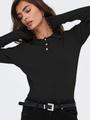 ONLELISA L/S RIB POLO RP KNT M Normal geschnitten - Black