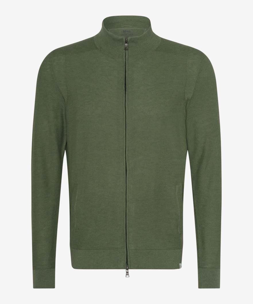 Style Jake XXL Herren-Strickjacke, Langarm, Stehkragen, Einschubtaschen vorn, 2-Wege-Reißverschluss mit wertigem Metallpuller, Gerader Schnitt - Hunter
