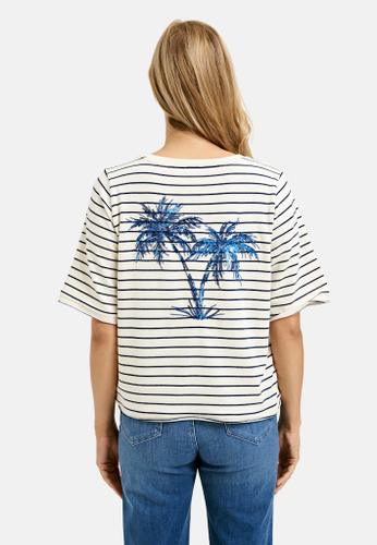 Sweatshirt w roundneck + 1/2 sleeves and hem w open edge Blau M
