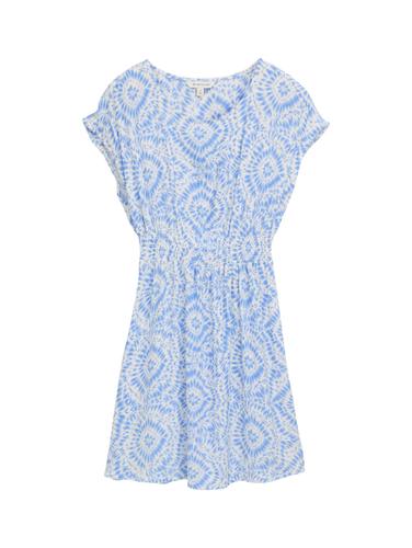 Kleid mit Batik-Muster 152 A-Linie - Fresh Blue Tie Dye Circle
