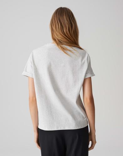 OPUS T-Shirt »Serz« mit kleiner Herz-Stickerei - Grau / 40