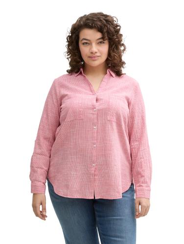Plus Size - Bluse mit Brusttaschen 48 Regular Fit - Berry Red