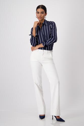 Satinbluse mit Streifen 36 - Deep Ocean Gemustert
