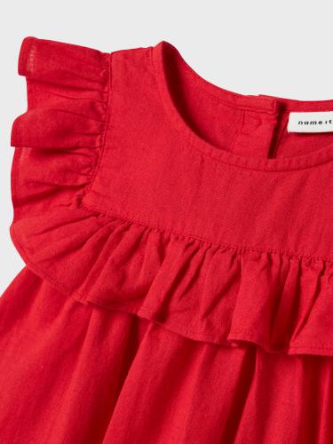 NMFFALINNEN CAPSL DRESS 92 Normal geschnitten - Chinese Red