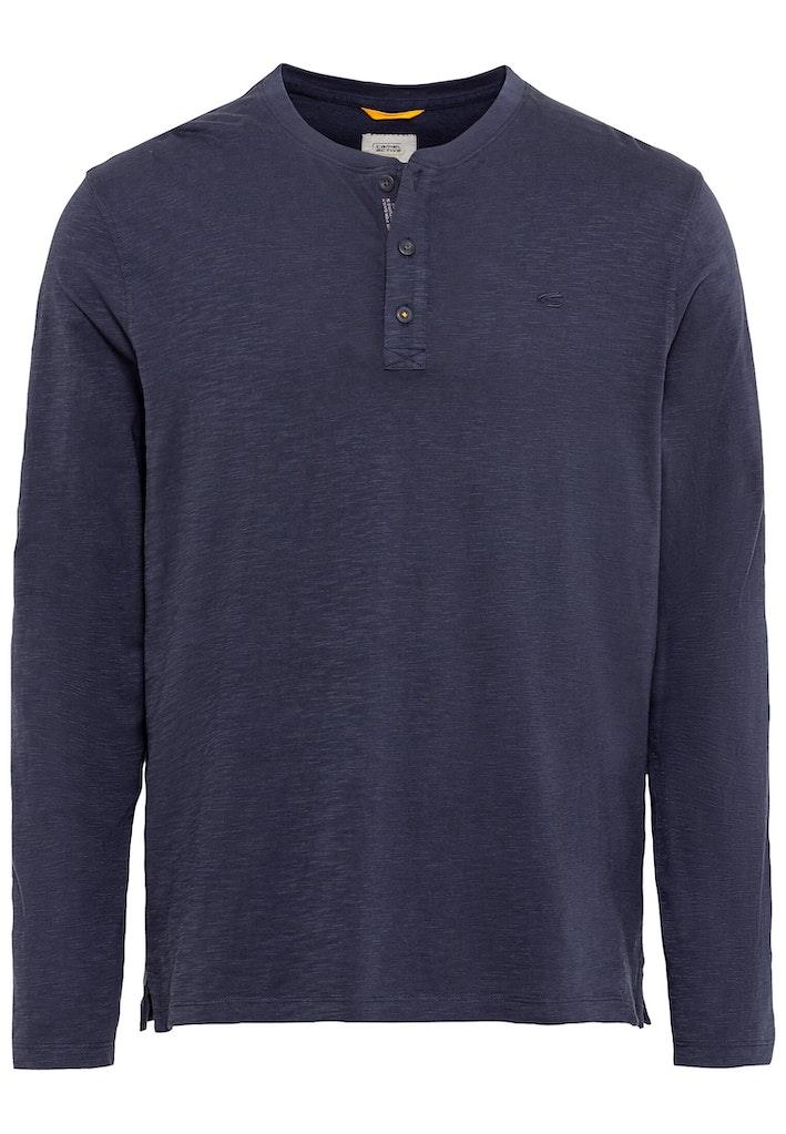 Henleyshirt aus nachhaltigem Organic Cotton Blau L