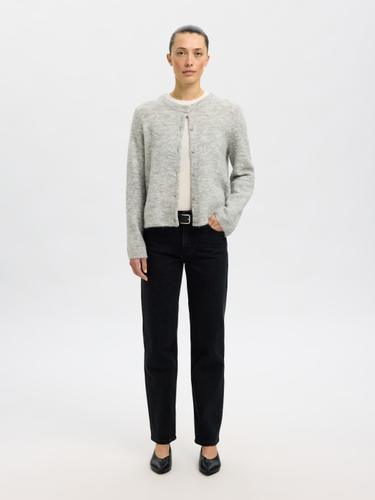 SLFLULU NEW LS KNIT CARDIGAN NOOS M Normal geschnitten - Light Grey Melange