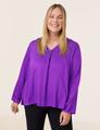 Langarmbluse mit V-Ausschnitt 46 Leger | Leicht ausgestellt - Magic Purple