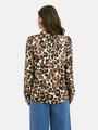 Ruffle Neck Blouse L - Choco Print