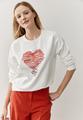 Sweatshirt mit Herz-Print 42 - Weiß