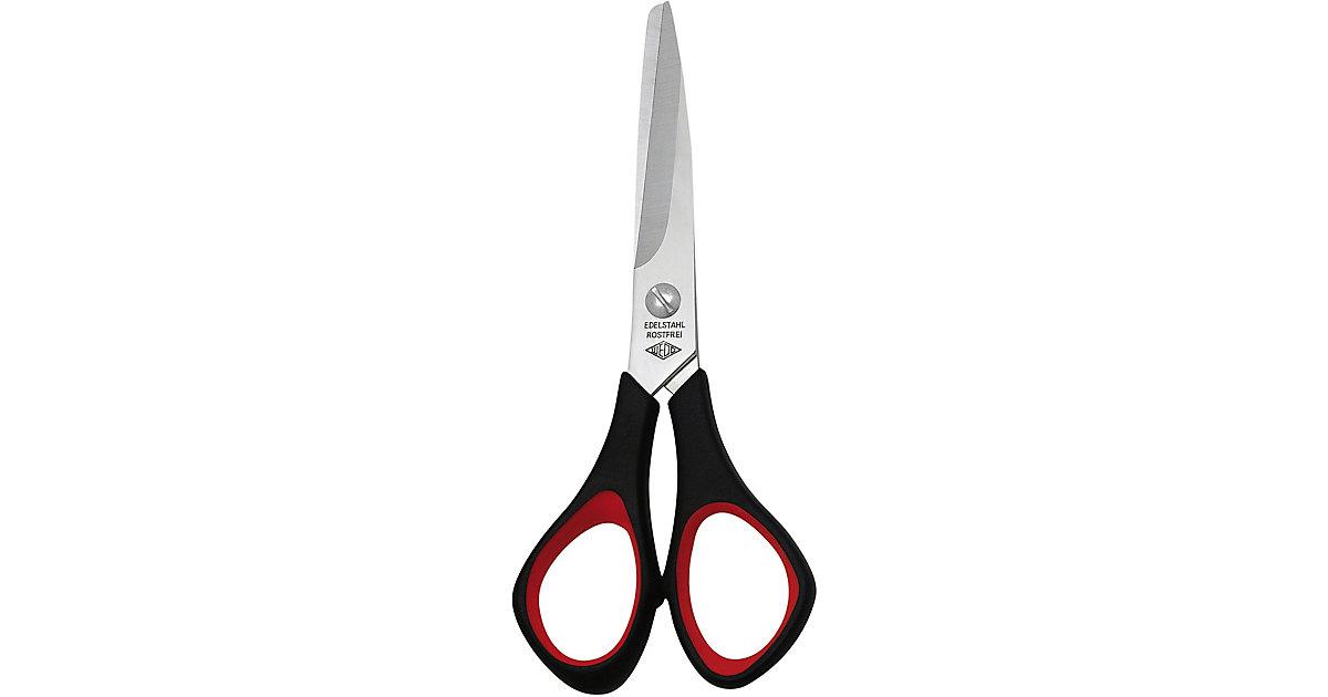 Linkshänder-Schere Edelstahl Softgriff schwarz 14 cm