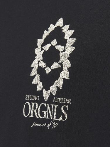 JORNOTO GRAPHIC CHEST TEE SS C.N LN M Weit geschnitten - Black