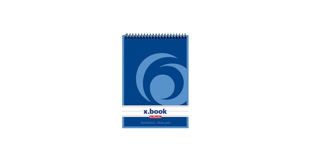 Spiralnotizblock, Kopfspirale 60 g/qm, A6, liniert, 50 Blatt Sticker blau