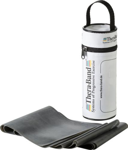 THERA-BAND TheraBand Übungsband in RV-Tasche 2,50 m, spezial stark, schwarz, inkl. Anleitung One Size in Schwarz