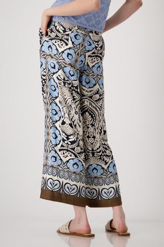 Wide-Leg-Hose mit Ornamentmuster 38 - Schwarz Gemustert