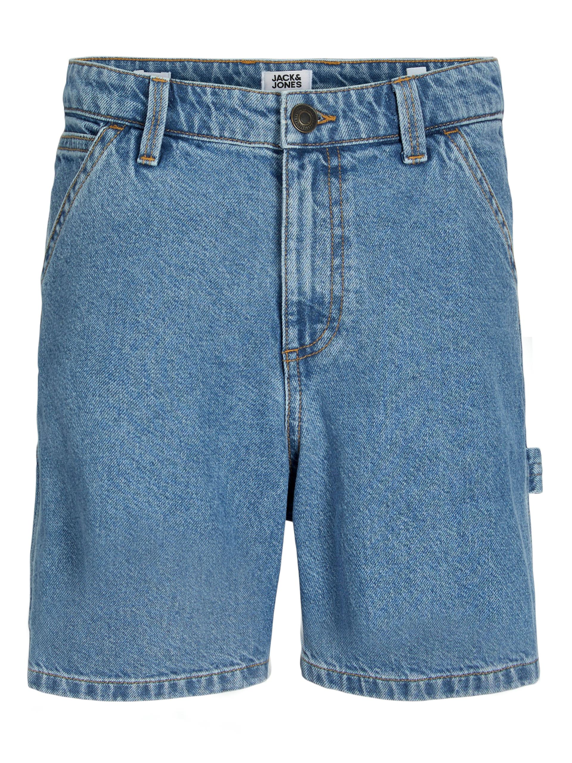 JJITONY JJCARPENTER SHORTS SQ 735 JNR 140 Locker geschnitten - Blue Denim