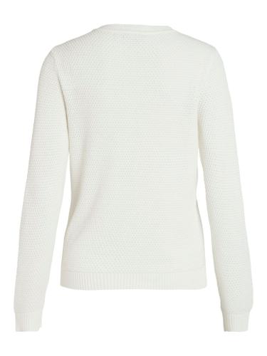 VIDALO O-NECK L/S KNIT TOP- NOOS XS Normal geschnitten - White Alyssum