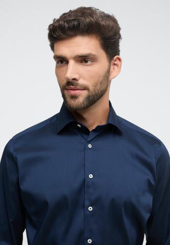 Performance Shirt Twill-Stretch Langarm Blau 42/Langarm - 65cm