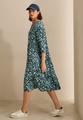 Gemustertes Volant-Kleid L - Slate Khaki