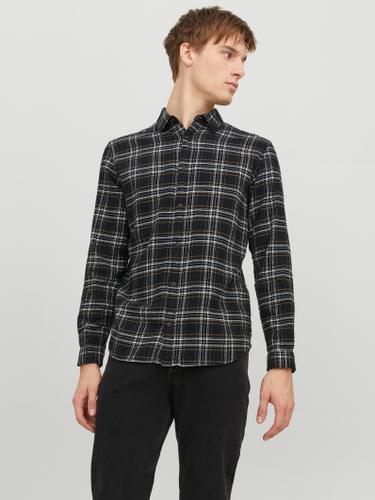 JJPLAIN FALL CHECK SHIRT LS XL Slim Fit - Black